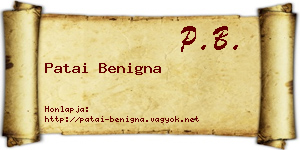 Patai Benigna névjegykártya